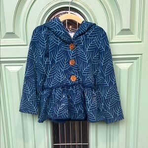 Matilda Jane Girls Size 4 Blue Leaf Pattern Jacket